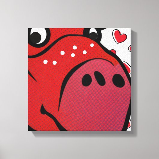 Happy Hippo Canvas Afdruk (Voorkant)