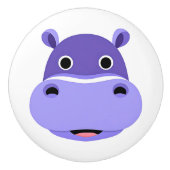 Happy Hippo Face Keramische Knop (Voorkant)