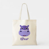 Happy Hippo Face Tote Bag (Achterkant)