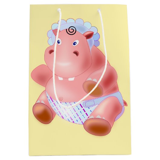 Happy Hippo Gift Bag Medium Cadeauzakje (Voorkant)