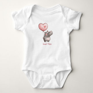 Happy Hippo Good Vibes Heart Balloon Romper