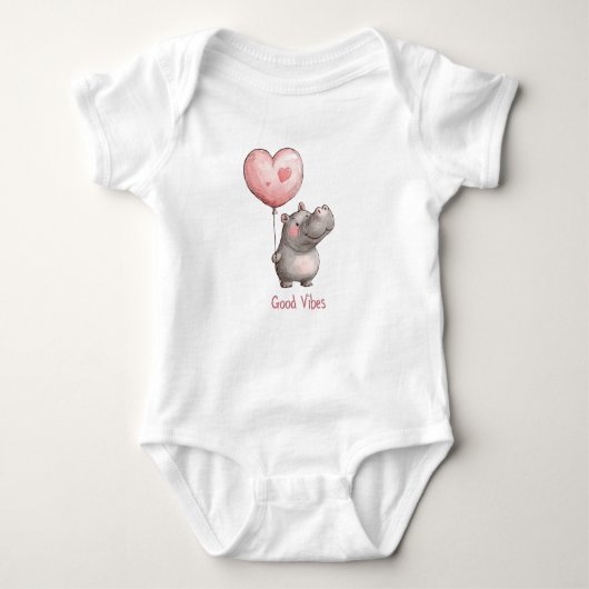 Happy Hippo Good Vibes Heart Balloon Romper (Voorkant)