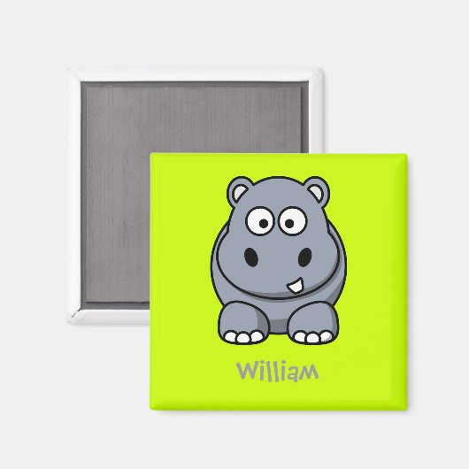 Happy hippo magneet (Voorkant / Achterkant)