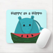 Happy Hippo met Watermelon Slice Muismat (Met muis)