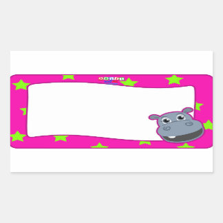 Happy Hippo Naam Tag Sticker