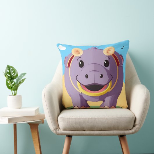 Happy Hippo-personage Kussen (Stoel)