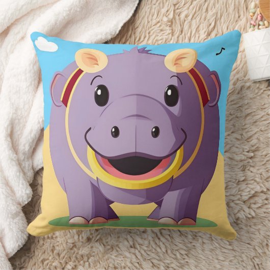 Happy Hippo-personage Kussen (Deken)