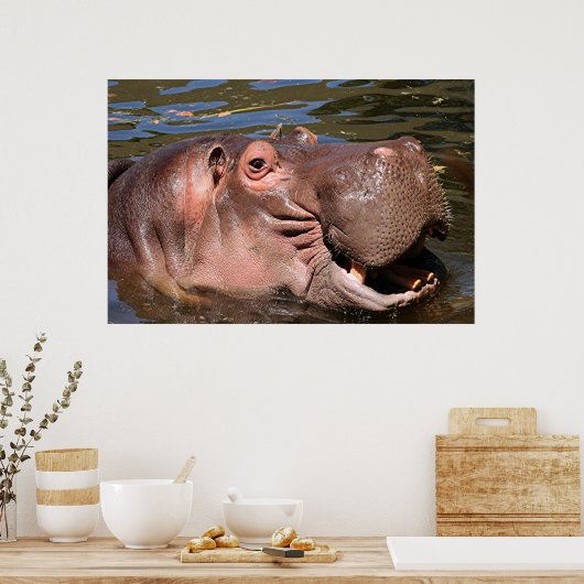 Happy hippo poster (Keuken)