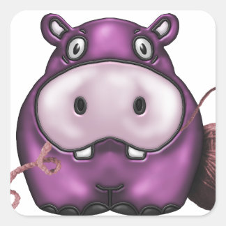 Happy Hippo producten Vierkante Sticker