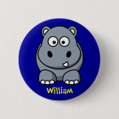 Happy hippo ronde button 5,7 cm (Voorkant)