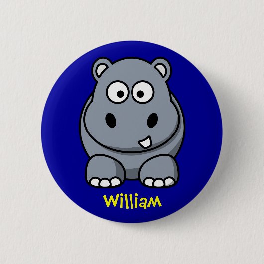 Happy hippo ronde button 5,7 cm (Voorkant)