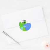 Happy Hippo Ronde Sticker (Envelop)