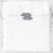 Happy Hippo Ronde Sticker (Tas)