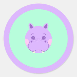 Happy Hippo Ronde Sticker