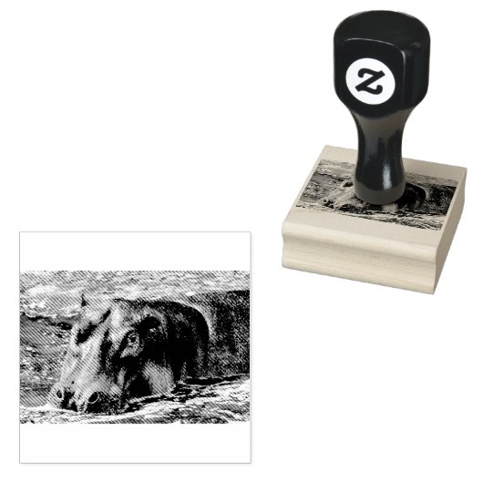 Happy Hippo Rubberstempel (Gestempeld)