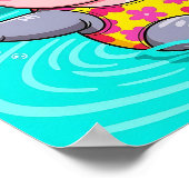 Happy Hippo | Schattigee Cartoon Kind Nursery Art Poster (Hoek)