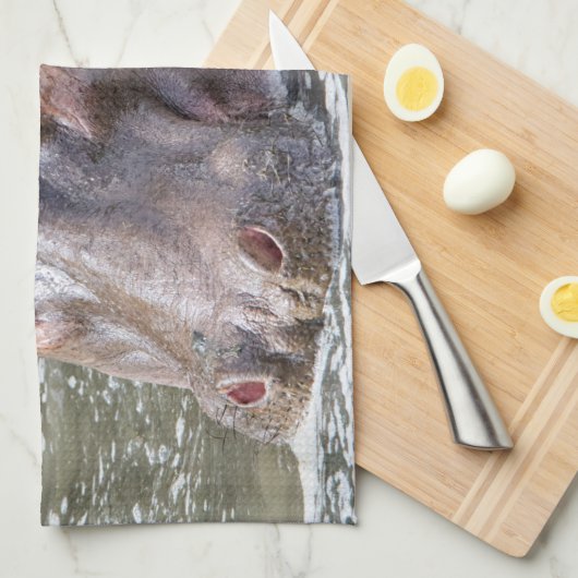 Happy Hippo Theedoek (Quarter Fold)