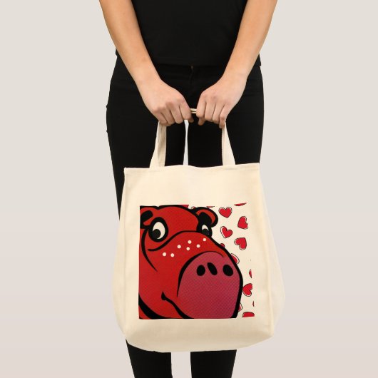 Happy Hippo Tote Bag (Voorkant (product))
