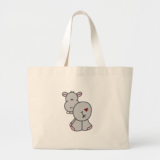 Happy Hippo Tshirts en Gifts Grote Tote Bag (Voorkant)