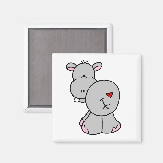 Happy Hippo Tshirts en Gifts Magneet (Voorkant / Achterkant)