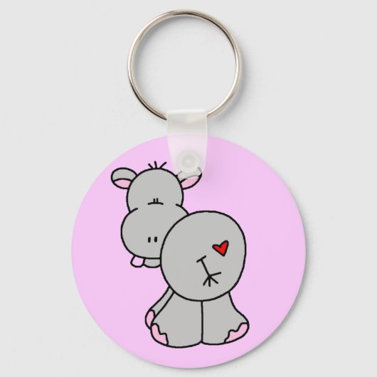 Happy Hippo Tshirts en Gifts Sleutelhanger (Voorkant)