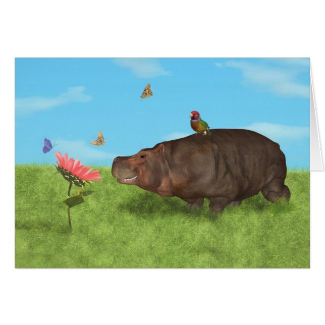 Happy Hippo, ventilator, Butterflies (Voorkant Horizontaal)