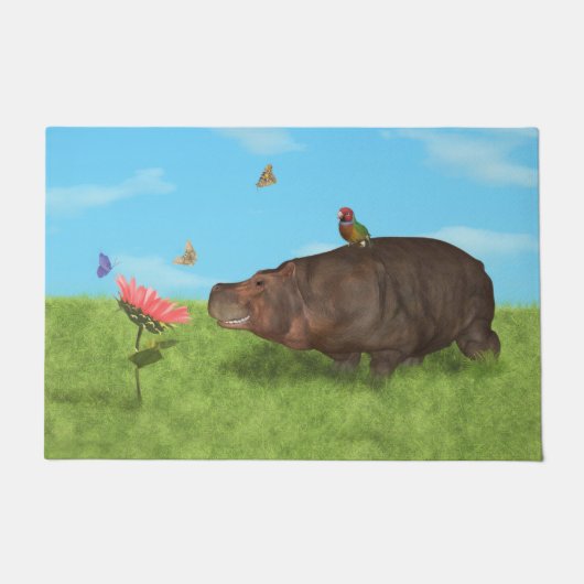 Happy Hippo, ventilator, Butterflies Deurmat (Voorkant)