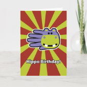 Happy Hippo Verjaardag Kaart (Voorkant)