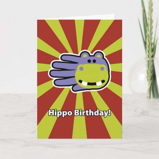 Happy Hippo Verjaardag Kaart (Voorkant)