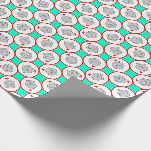 Happy Hippopotamus Kerstmis Cadeaupapier (Hoek)