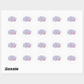Happy Hippopotamus Ronde Sticker (Vel)