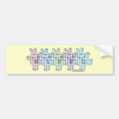 Happy Hippos pastel gingham Bumpersticker (Voorkant)