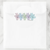 Happy Hippos pastel gingham Ronde Sticker (Tas)