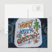 Happy Hippy Christmas Briefkaart. Feestdagenkaart (Voorkant / Achterkant)