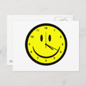 Happy Hippy-gezichtsklok Briefkaart (Voorkant / Achterkant)