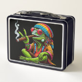 Happy Hippy Iguana Roken Sigaar Art (Achterkant)
