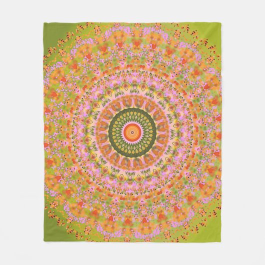 Happy Hippy Mandala Fleece Deken (Voorkant)