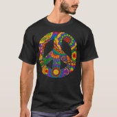 Happy Hippy Psychedelic Rainbow Design T-shirt (Voorkant)