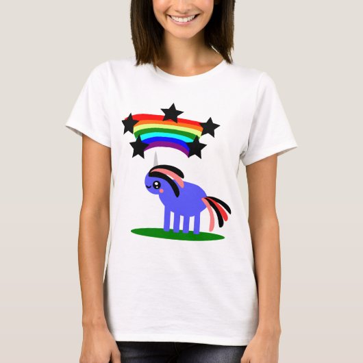 Happy Hippy Rainbow Unicorn T-shirt (Voorkant)