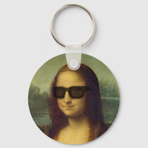 Happy Hipster Mona Lisa Shades Leonardo da Vinci Sleutelhanger