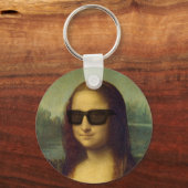 Happy Hipster Mona Lisa Shades Leonardo da Vinci Sleutelhanger (Voorkant)