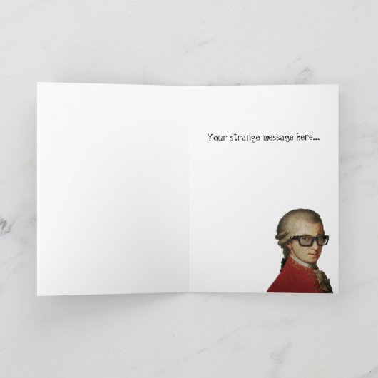 Happy Hipster Mozart Grappige Bril Kaart (Binnen)