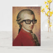 Happy Hipster Mozart Grappige Bril Kaart (Gele Bloem)