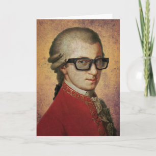 Happy Hipster Mozart Grappige Bril Kaart
