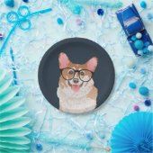 Happy Hipster Pembroke Welsh Corgi Paper Bord (Feest)