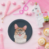 Happy Hipster Pembroke Welsh Corgi Paper Bord (Feest)