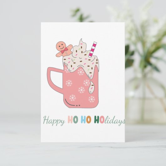 Happy Ho Ho Feestdagen Bedankkaart (Staand voorkant)