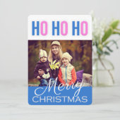 Happy Ho Ho Kerstmis - Fotokaart Feestdagenkaart (Staand voorkant)