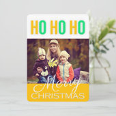 Happy Ho Ho Kerstmis - Fotokaart Feestdagenkaart (Staand voorkant)