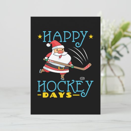 Happy Hockey Days Kerstkerstkerstkerstkerstkerstke Feestdagenkaart (Staand voorkant)
